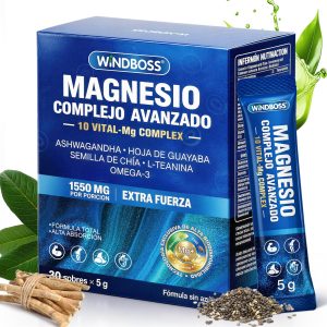 Windboss Magnesium Complex with Ashwagandha, L-Theanine | 30 Sachets