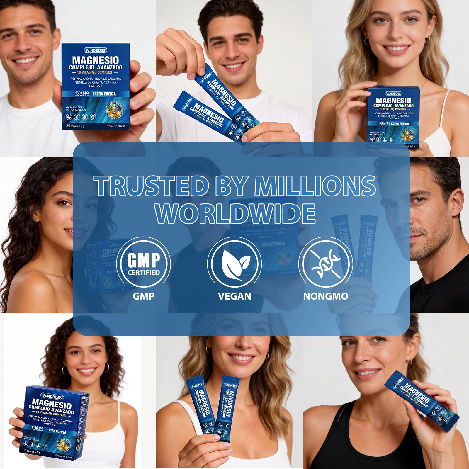 Windboss Magnesium Complex with Ashwagandha, L-Theanine | 30 Sachets - Image 3